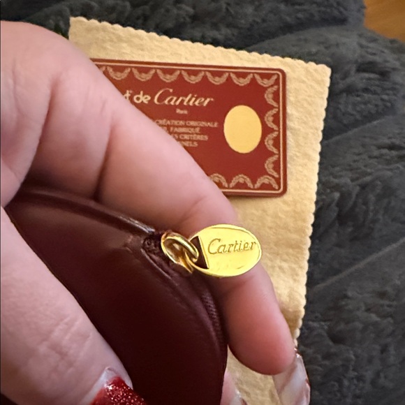 Cartier Must de Cartier Round Burgundy Leather Pouch